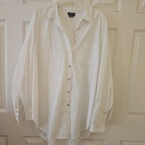 City Chic XL(2X)White Long Sleeve Shirt